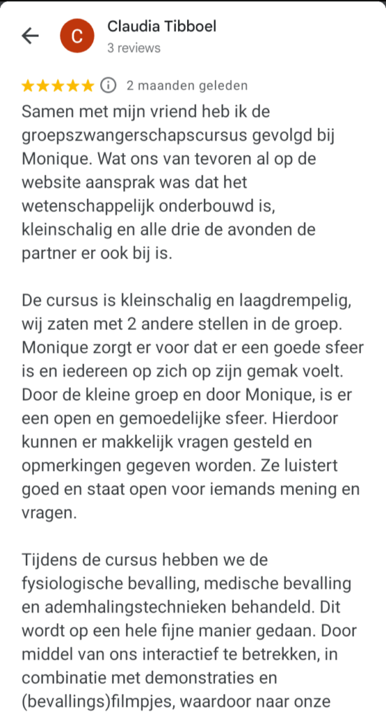 review groepscursus
