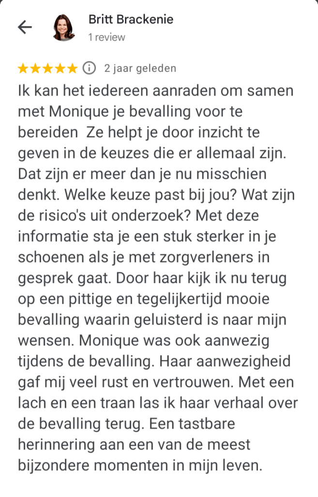 review Wetenschapsdoula zwangerschapscursus Groningen groepscursus